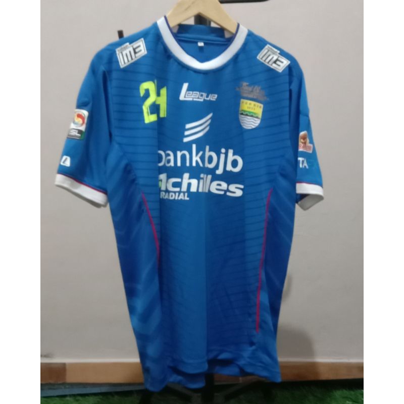 JERSEY PERSIB BANDUNG HOME FINAL INDONESIAN SUPER LEAGUE 2014 NAMESET (HARIONO) #24 SIZE XL