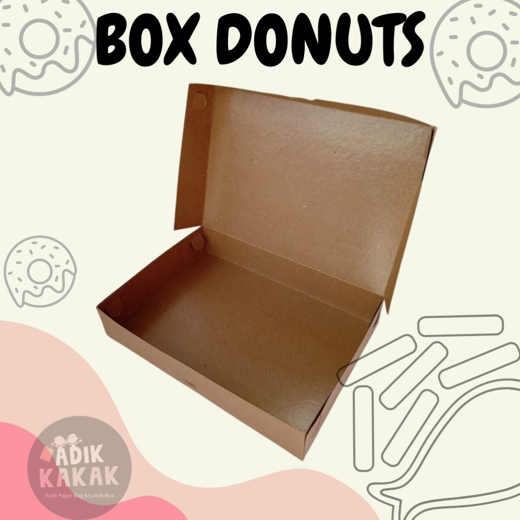 

Box Donut Kraft Kotak Donat isi 6 / Dus Roti coklat Kemasan Kue