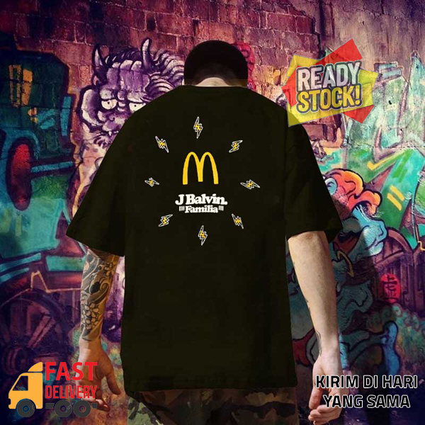 McDonald's J Balvin Familia Employee Tshirt Casual 100% Cotton Black T-SHIRT DISTRO