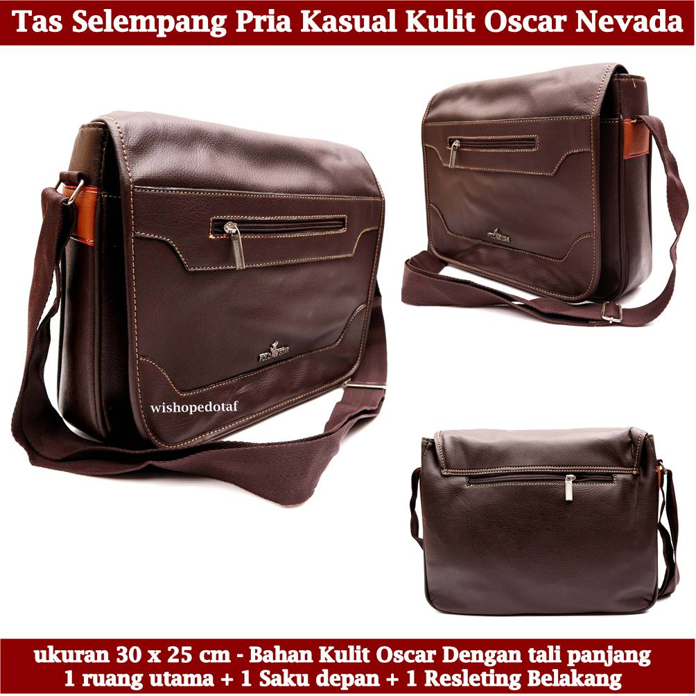 Tas Pria selempang Kulit  Nevada Medium Crossbody