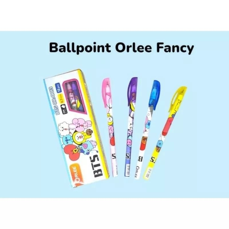 

Pulpen Orlee Fancy Hellokitty BTS Litlepony (LUSIN-12Pcs) Ballpoint pena ballpen lucu tinta HITAM