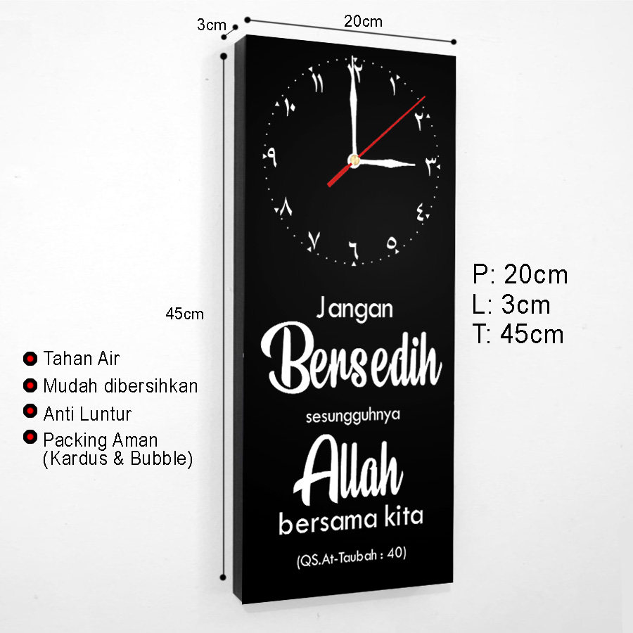 Jam Dinding islami tempel tembok Hiasan pajangan Dinding kamar
