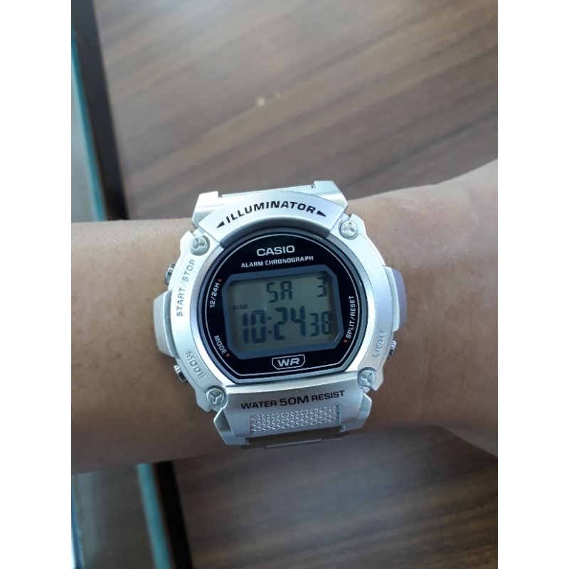 Jam casio W-219HD-1AVDF ILLUMINATOR