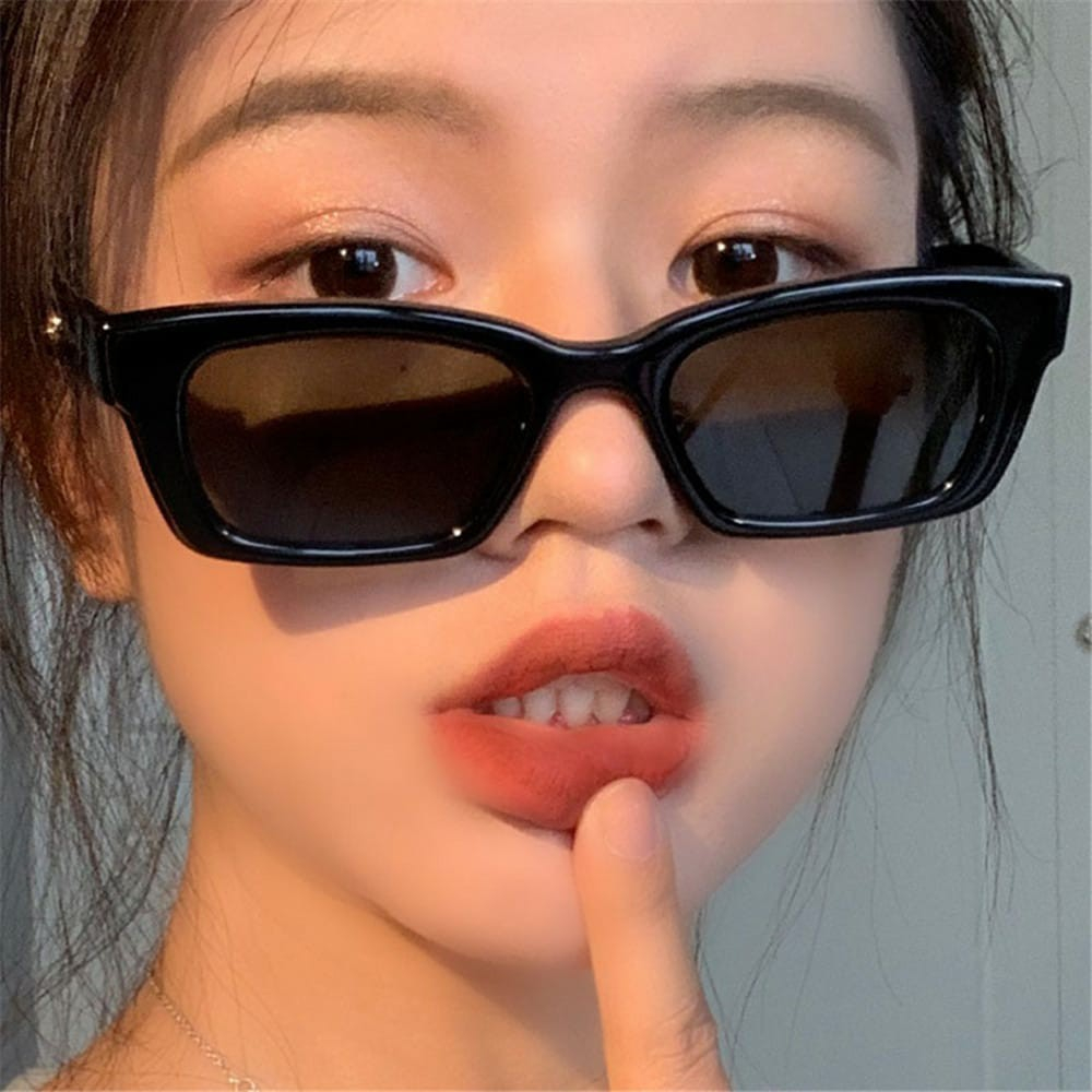 MALLA GLOSIR- KACAMATA KM03 KACAMATA GAYA PERSEGI PANJANG KACAMATA HITAM GAYA PRIA WANITA FASHION TRENDY VIRAL TERBARU-6