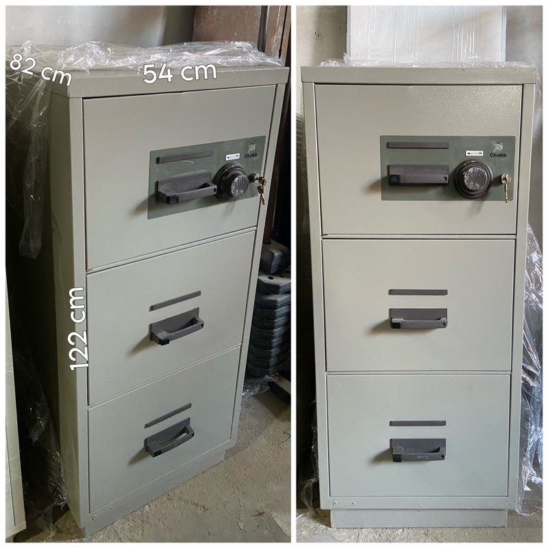 RPF Chubbsafes 3 Laci Bekas Fireproof Chubb safe Tahan Api Safety box Tempat simpan Uang File Rekond