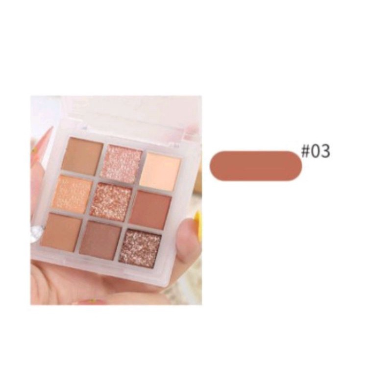 Lameila 5099 Eyeshadow Pallet All In One Highliter Blush On Glitter Korea 9 Warna Waterproof-7