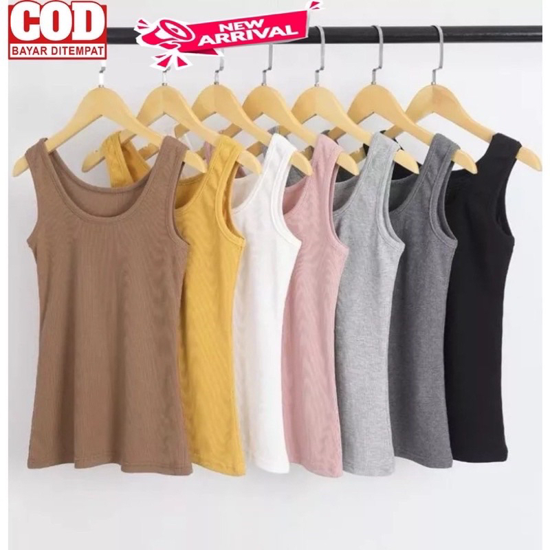 6pcs /Tank top Tali Besar Wanita Dewasa Dan Tank top Tali Kecil / Manset Wanita / Singlet perempuan Remaja Murah Terbaru / Teng Top Tali/ Teng top Tali Besar-6pcs/TALI BESAR