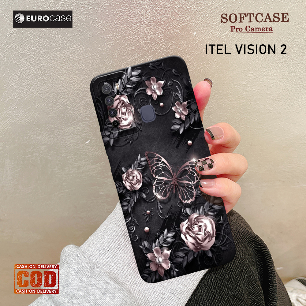 Soft Case Hp Itel Vision 2 - eurocase - Fashion Case Bunga - Casing Itel Vision 2 - Kasing Hp Itel V