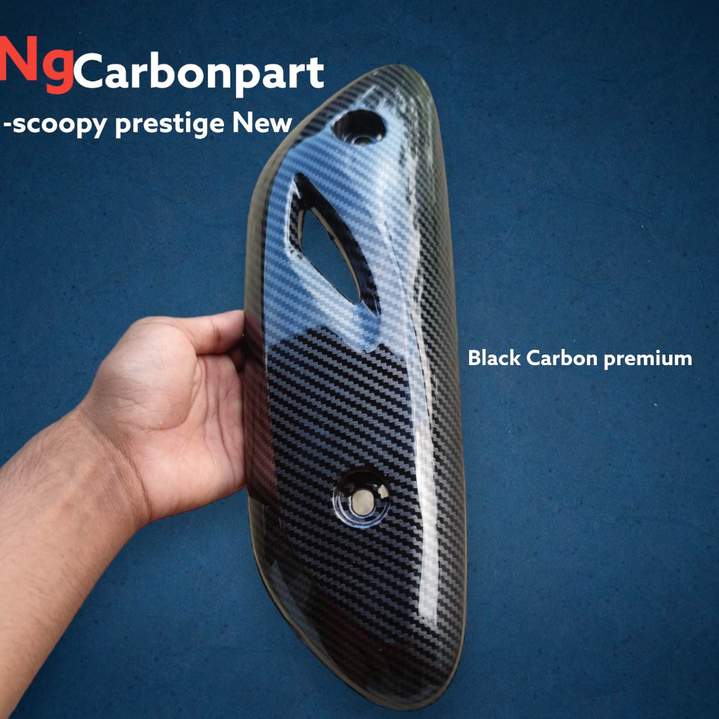 Black Carbon Cover / tutup knalpot scoopy 2021 Carbon