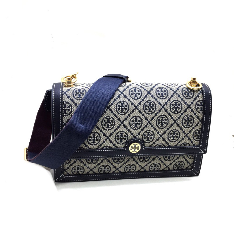 TB T Monogram Jacquard Shoulder Bag