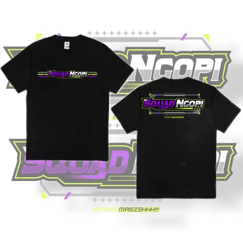 kaos distro Squad ngopi / kaos kata kata Jawa / kaos local