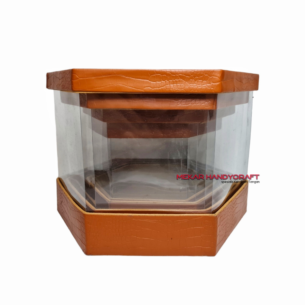 Kotak Seserahan Hexagonal Mika Tinggi Set