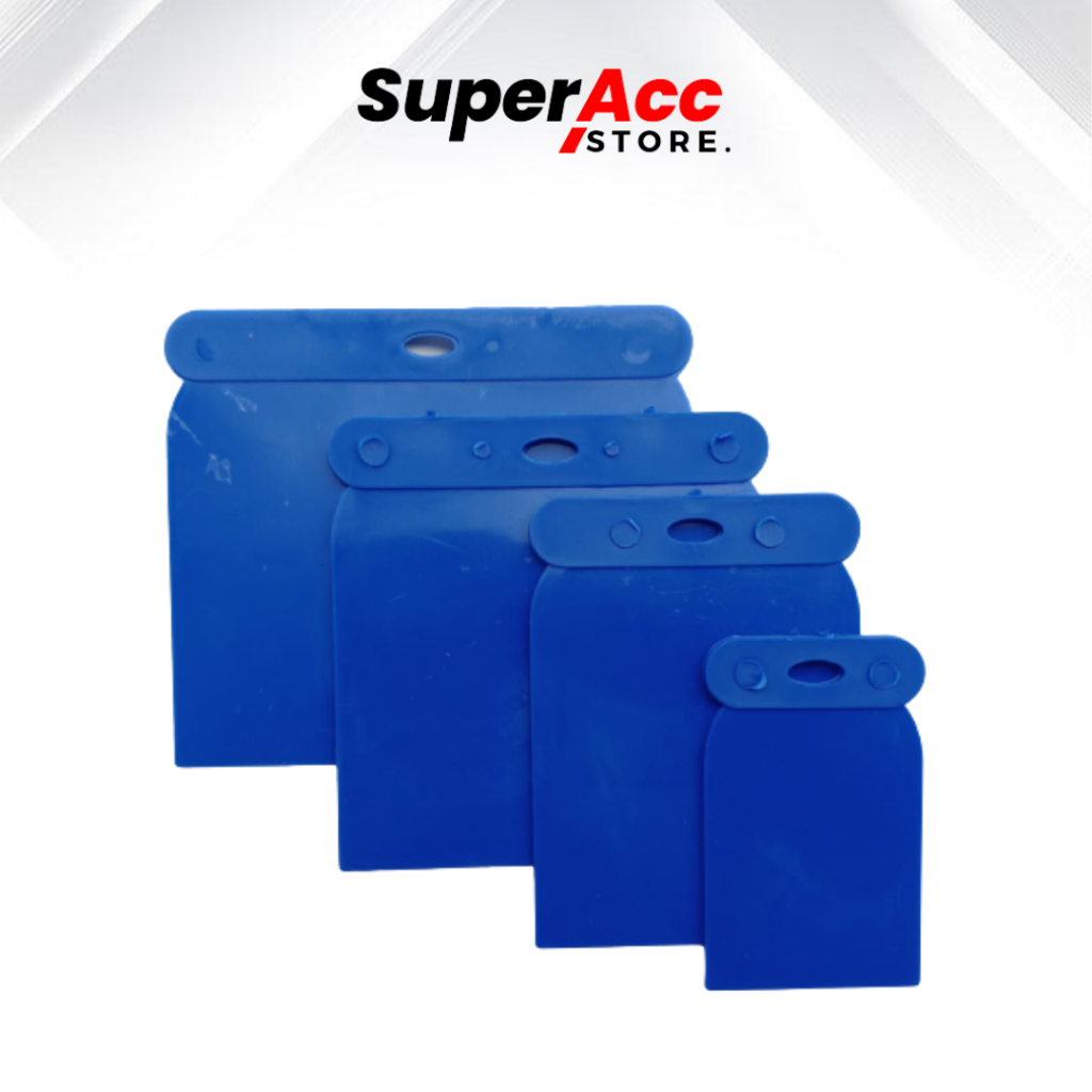 SET 4PCS Scraper Scrapper Kape Kapi Skrap Sekrap Dempul Kompon PVC Plastik Gypsum Besi Stainless Din