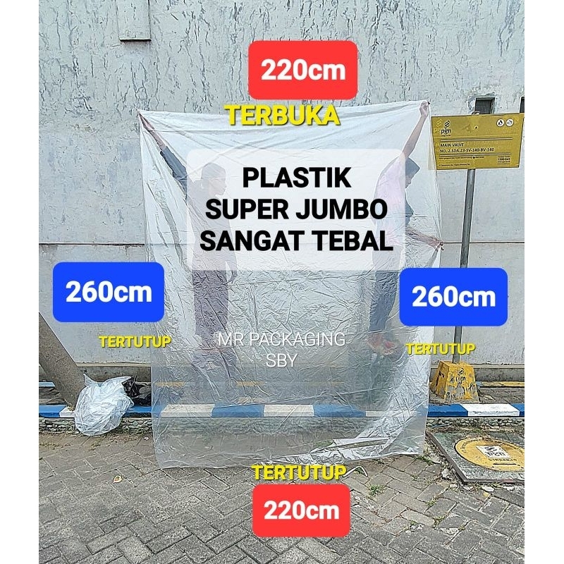 Plastik Bungkus Kasur Springbed 220x260  | Kantong Karung Bening PE Tebal Besar Jumbo | Wadah Laundr