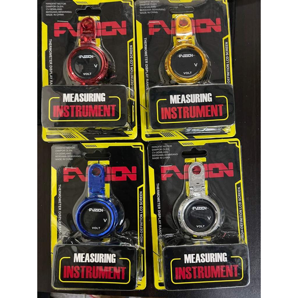 PROMO VOLTMETER AKI DIGITAL BULAT FUZION LED PLUS BREKET DUDUKAN SPION WATERPROOF VOLT METER AKI UNI