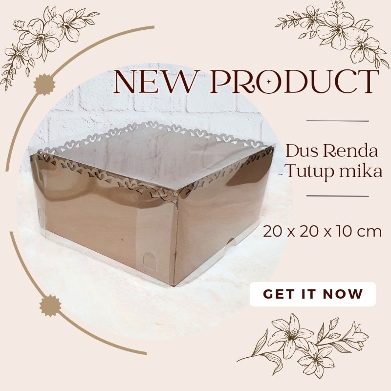 

Dus Kue Renda 20 x 20 x 10 cm Corrugated Tutup Mika Box Cake Hampers
