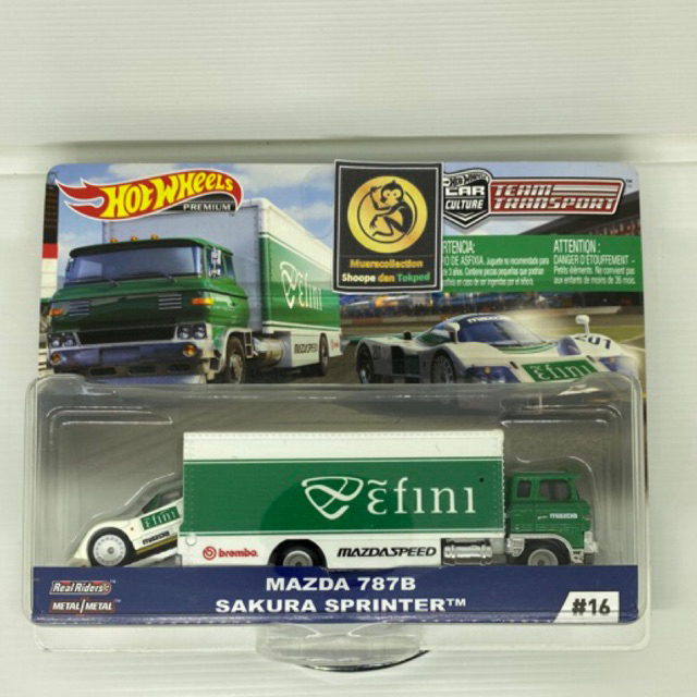 Hotwheel Team Transport Mazda 787B Sakura Sprinter Efini #16