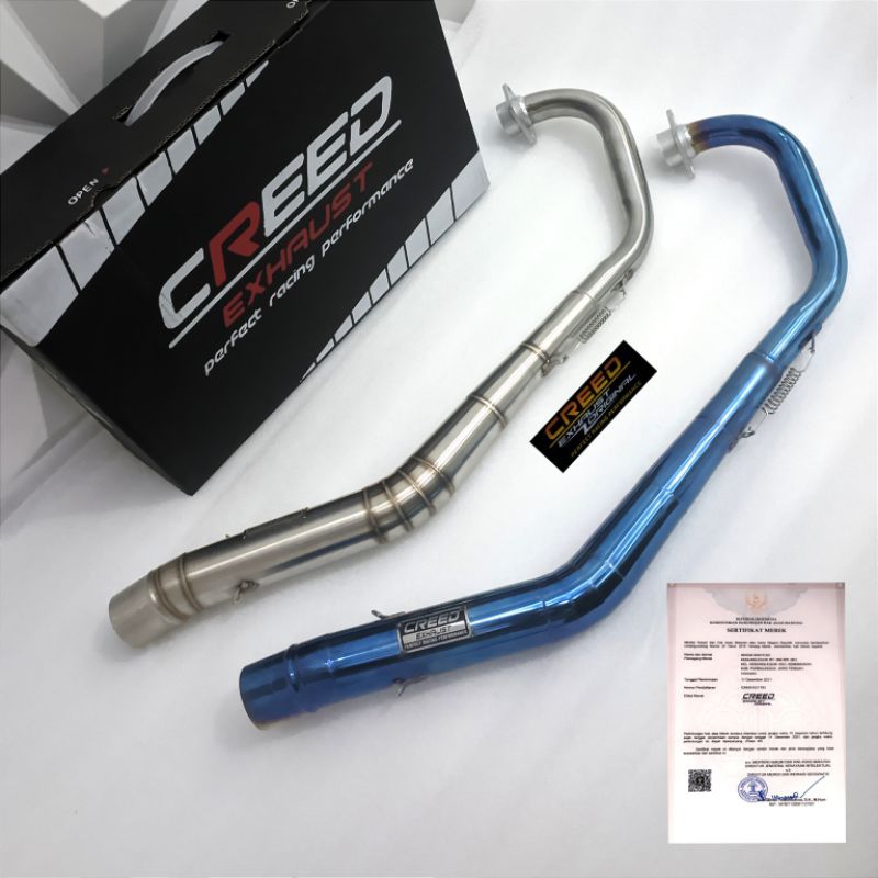 pipa leher leheran ORI Creed Exhaust Vixion CB CBR 150R Satria FU, Sonic MX135 R15 GSX R150
