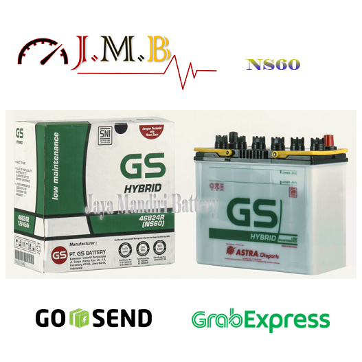 AKI MOBIL GS HYBRID ASTRA NS60 AKI BASAH UNTUK APV, SWIFT, ERTIGA, BALENO, SX-4 CROSS, DLL