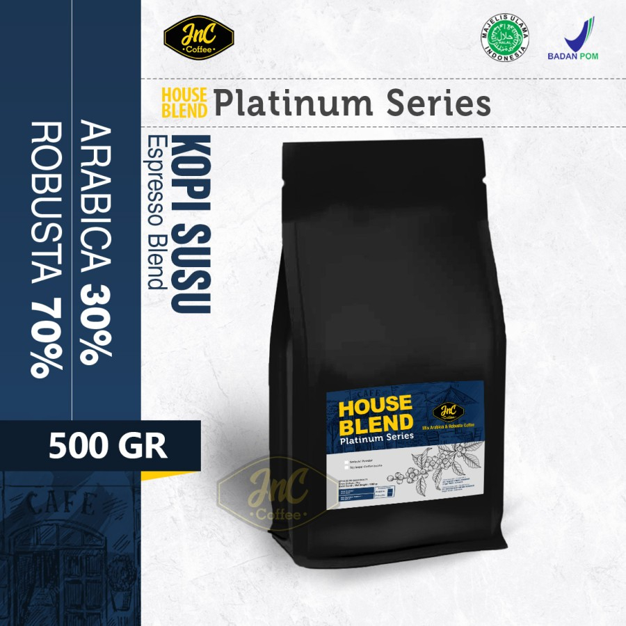 

JnC House Blend Platinum 30% Biji Kopi Arabika 70% Robusta 500 Gr