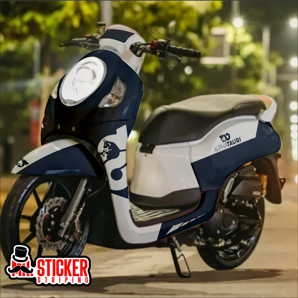 Decal honda Scoopy all type full body custom sticker free design motif alphatauri (DC SCOOPY 28)