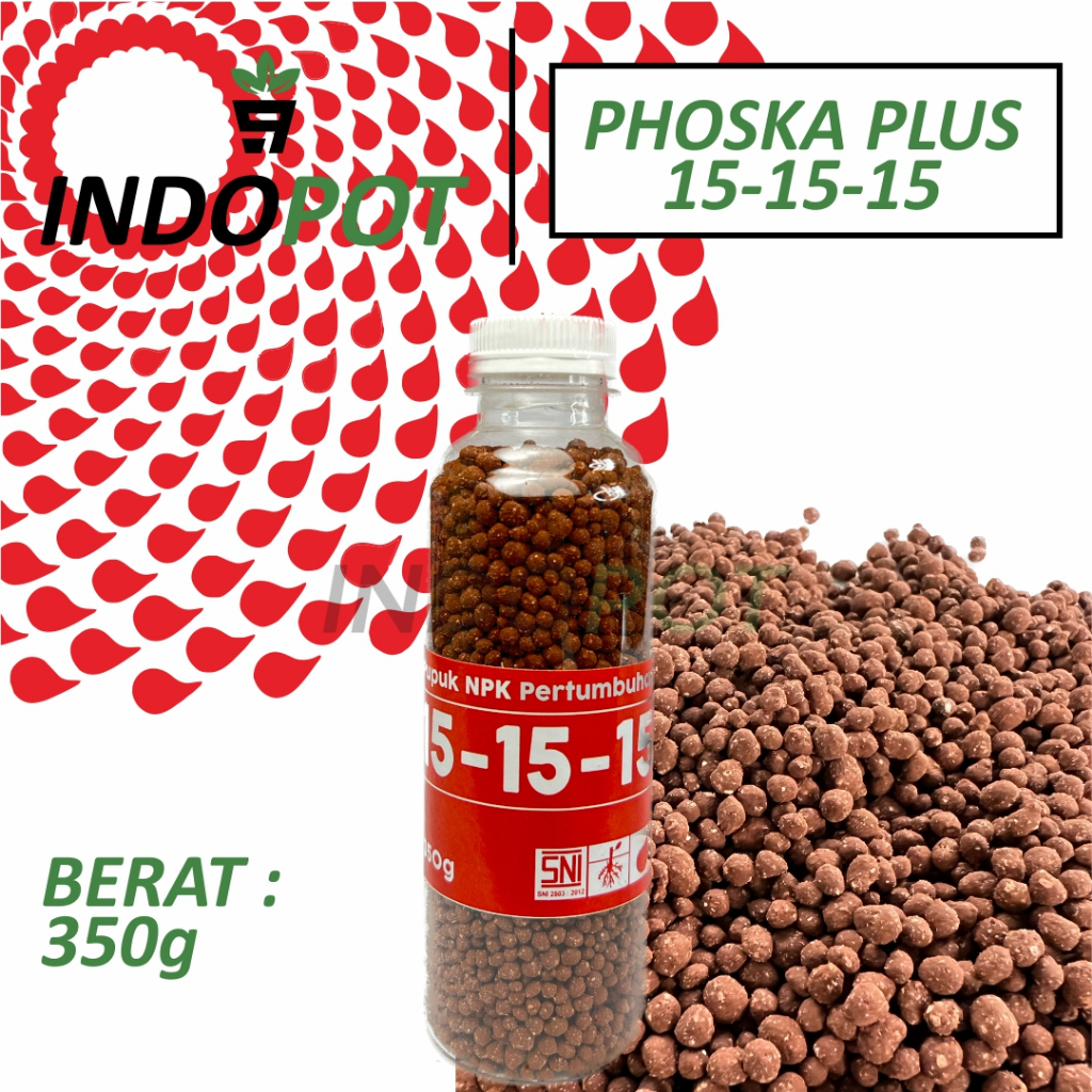 Pupuk Dasar NPK Phoska 15-15-15 Pupuk Segala Tanaman Kemasan 350gr | INDOPOT