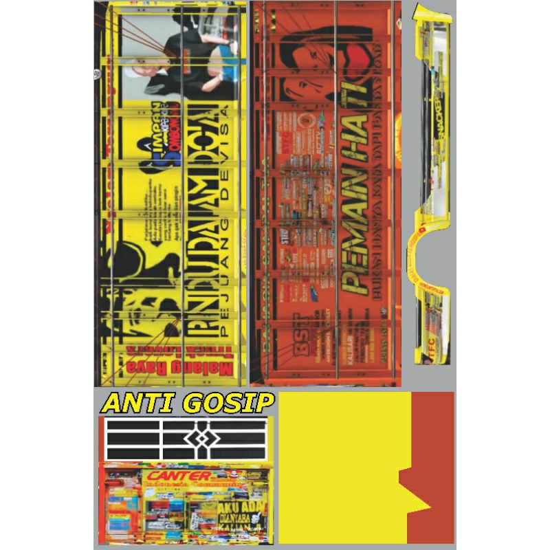 stiker miniatur truk murah panjang 48 1truk 2 lembar