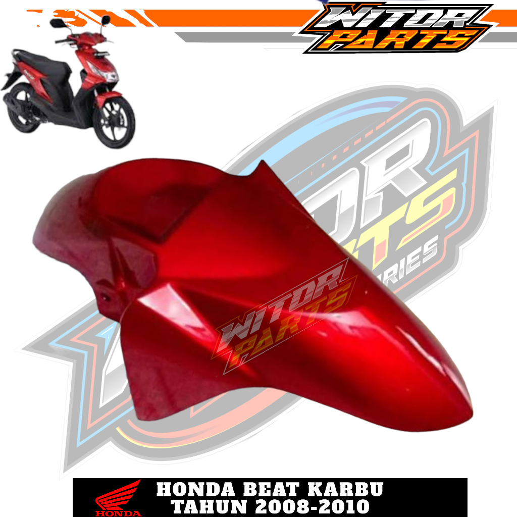 Spakbor Depan Honda Beat Karbu Beat Lama 2008-2010 Merah / Spakbor Depan Beat Karbu Honda Beat Karbu