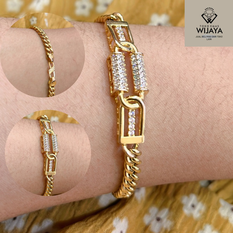 GELANG RANTE PLAT EMAS 375 8k
