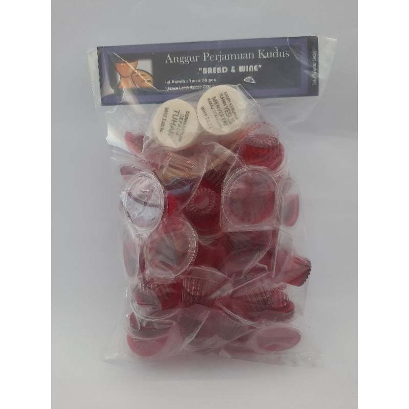 Sirup Anggur (non alkohol) Perjamuan Kudus + Hosti Ayat isi 50 pcs merk Bread & Wine
