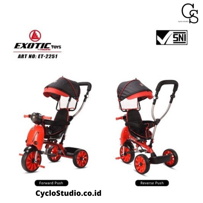 Sepeda Anak Roda 3 Tiga Tricycle Exotic ET 2251 Musik