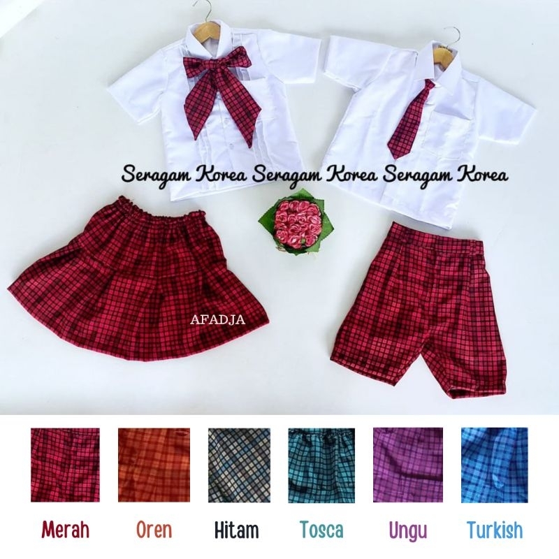 BAJU SERAGAM SEKOLAH PRESCHOOL PLAY GROUP TK ANAK DAN DEWASA SERAGAM PAUD KOREA