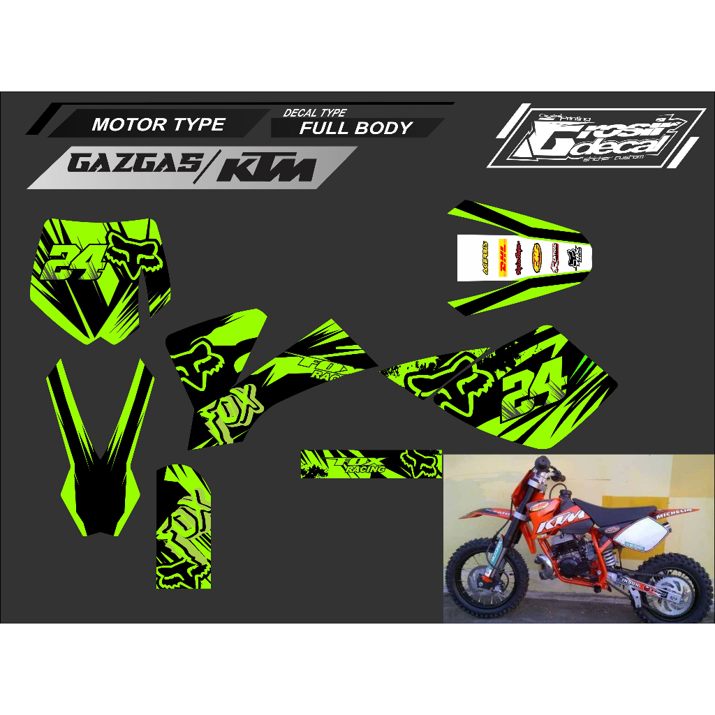 Sticker Stiker Trail Mini NRG 50cc / KTM 50cc / Gazgas 50cc Full Body Bebas Reques