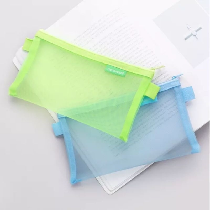 

Tempat Pensil Jaring / Kotak Pensil Mesh / Transparan hemat lebay