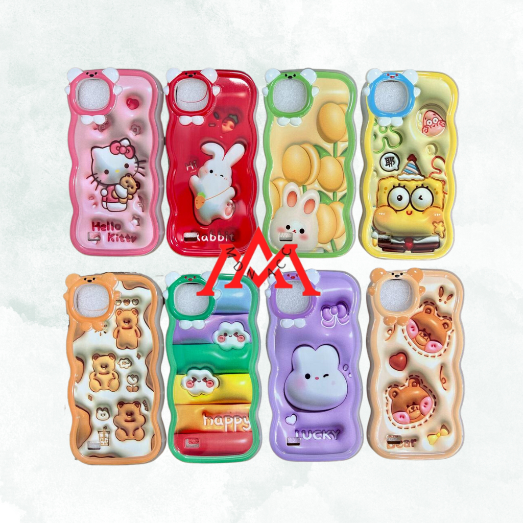 [ iPhone X / Xr / Xs Max / 11 Pro Max / 12 / 12 Pro / 13 / 13 Pro / 13 Pro Max ] CASE CORAK KARAKTER