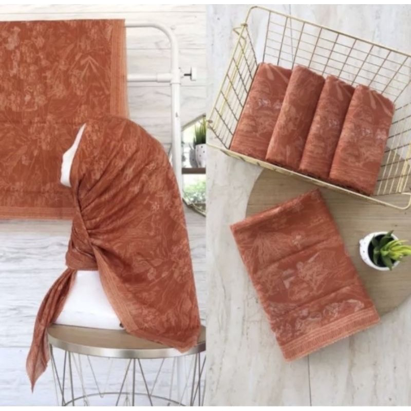 Promo Hijab Segi Empat Voal motif Scene Warna Bata Jilbab Murah Terbaru