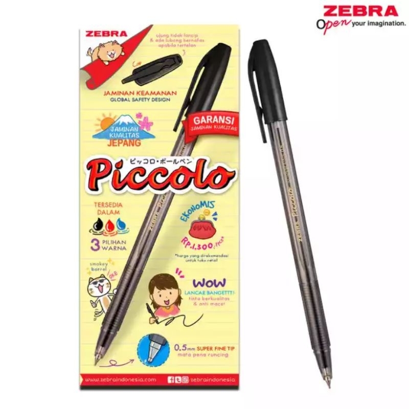 

Zebra Piccolo ball semi gel 0,5 mm Black Blue Red - Bulpoin pulpen zebra Piccolo semi gel 0,5 mm hitam biru merah