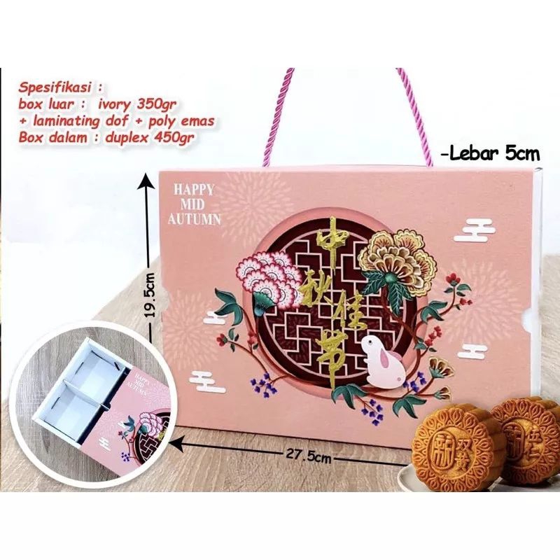 BOX MOONCAKE HAPPY MID AUTUMN PINK