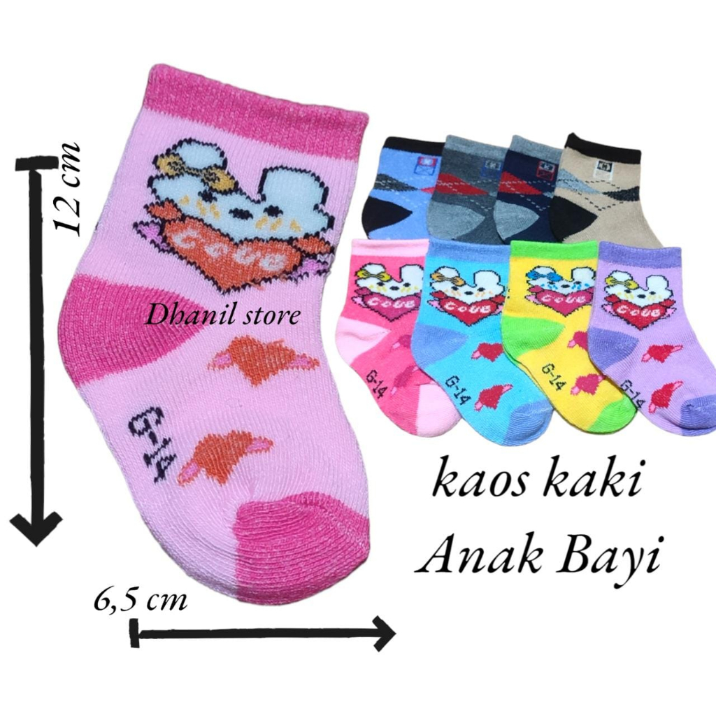 Kaos Kaki Bayi Perempuan Karakter Lucu 0 6 Bulan