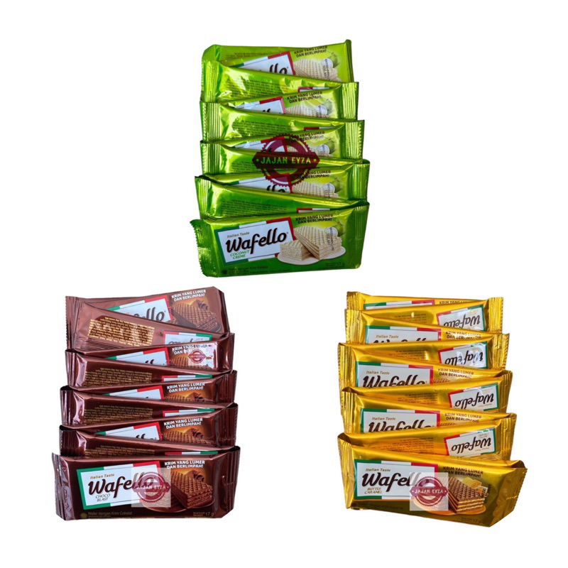 

MAYORA WAFER WAFELLO RENTENG ISI 10 / WAFELLO RASA CARAMEL / CHOCO WAFELO LUMER / WAFER BELIMPAH