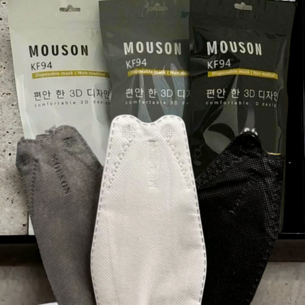 VIRAL -  MASKER MOUSON KF94 PACK - MASKER KF94 4PLY PROTECTIVE MASK - BLACK WHITE GREY KOREAN