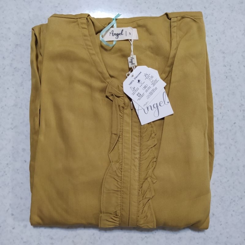 Atelier Angelina Sarah Embroidery Mustard Gold size S