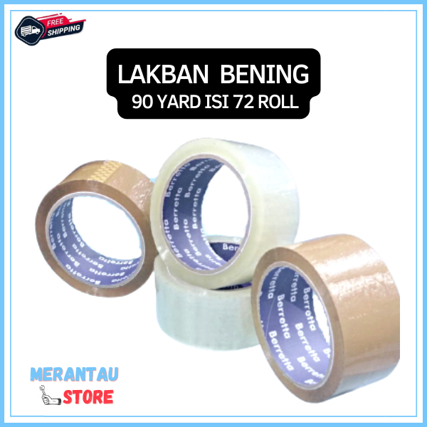 

PROMO Lakban Bening 1 Dus 90 Yard 2 Inch 48 mm Isi 72 Roll Tidak Mudah Putus Kualitas Terbaik