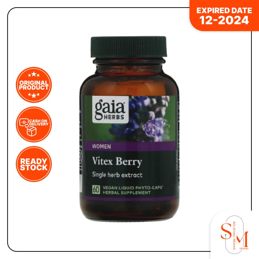 Vitamin Herbal Organik Vitex Berry Promil Wanita Gaia Herbs 60 Kapsul | Program Hamil
