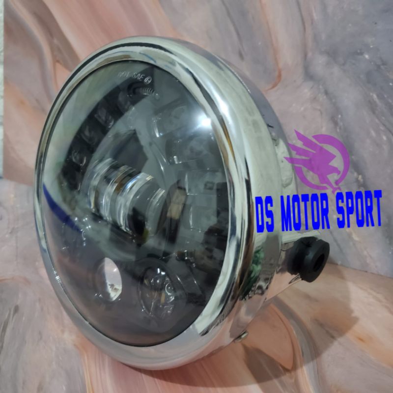 Lampu depan ninja ss daymaker Assy tinggal pasang Lampu daymaker ninja r ninja ss ring besi crom Bat