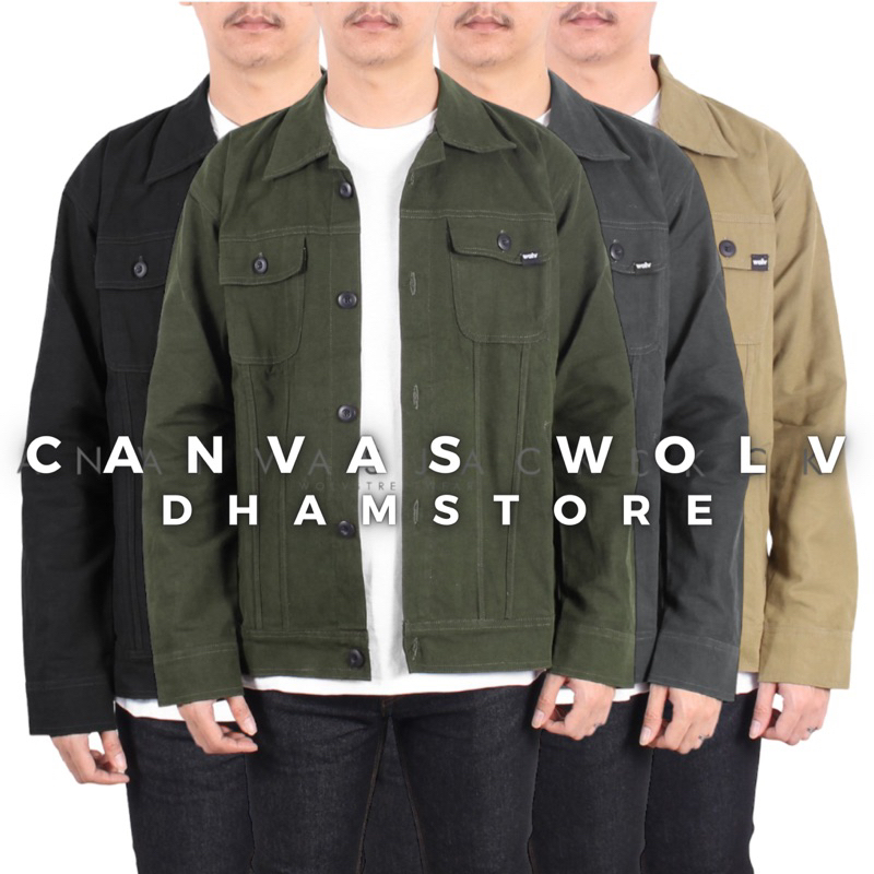 WOLV ORIGINAL Canvas Jaket Jaket Pria Jaket Distro
