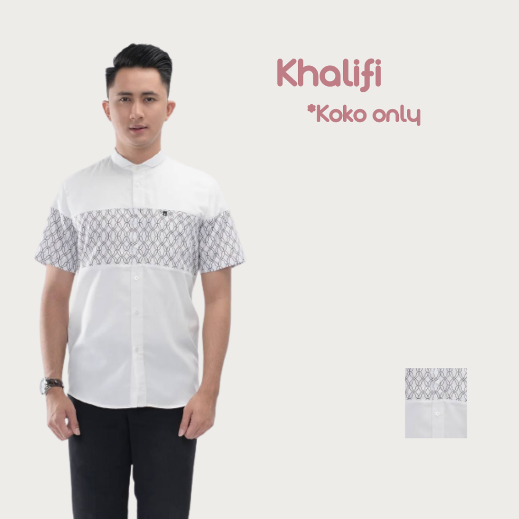 KEMEJA KOKO KEMKO MODERN PUTIH KHALIFI BY FADKHERA