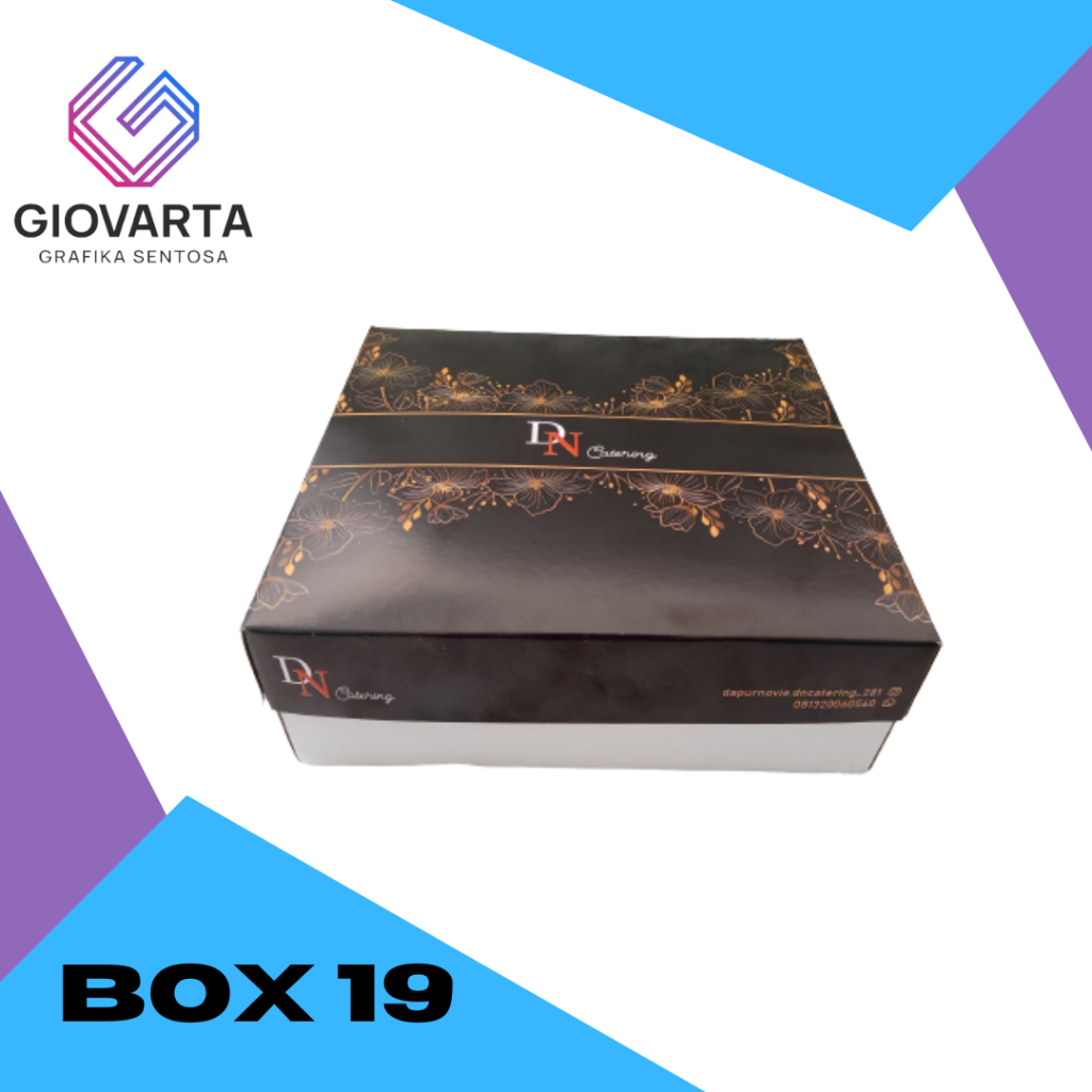 Box Makanan / Paper Box / Lunch Box Paper Custom Desain Ukuran 19x14x7