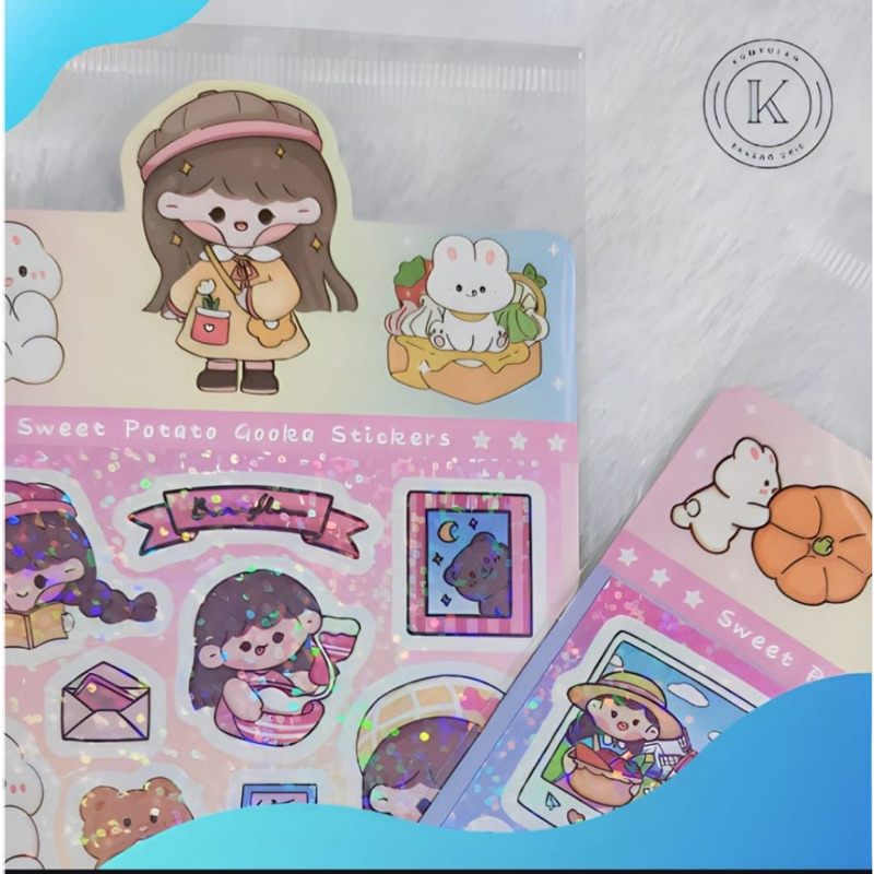 

Sticker Momo Set Premium stiker anak perempuan lucu stiker hologram ala anak korea