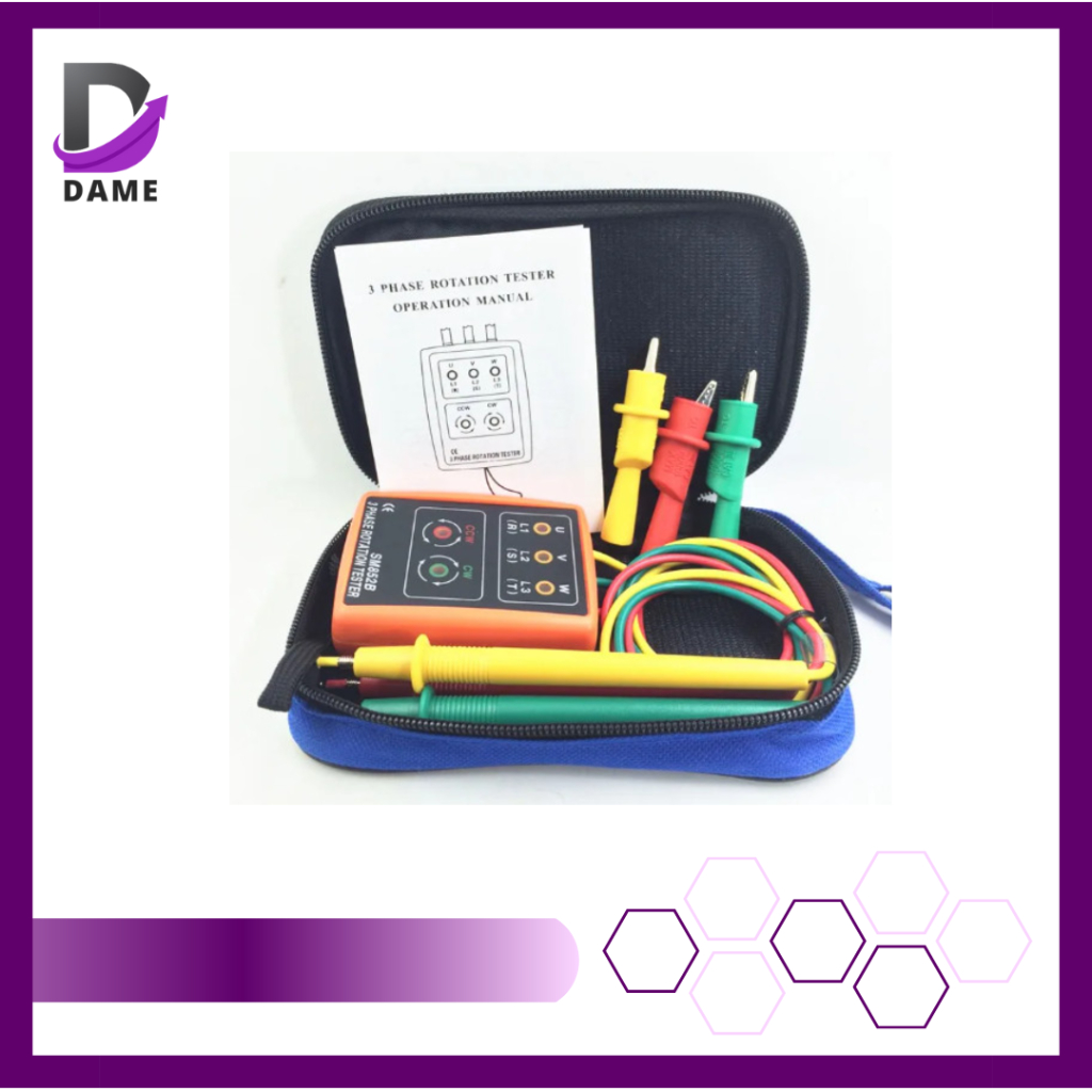 SM852B 3 Phase Sequence Meter Tester Phase Indicator